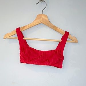 women’s red ribbed bikini top *barely worn*